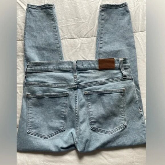 Madewell Jeans 9” High Rise Skinny Button Fly Asbury Light Wash Stretch Size 32 - Picture 9 of 14